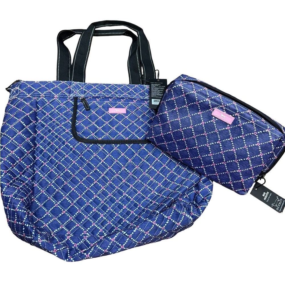 💜 NWT Scout Quilt Trip Bag + Big Mouth Toiletry Bag Set Violet Cottage